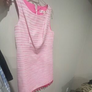 Eliza J pink dress with tassels